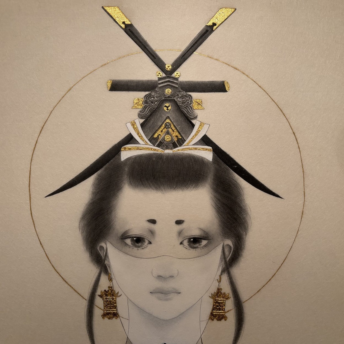 1990年代手描きの瞳やまつ毛、まつ毛、全身の金彩お花、前掛けが美しい招き猫 逢拝(本宮) - ohai (Main Shrine) 」 ＜br＞ 前田彩華 - Ayaka Maeda